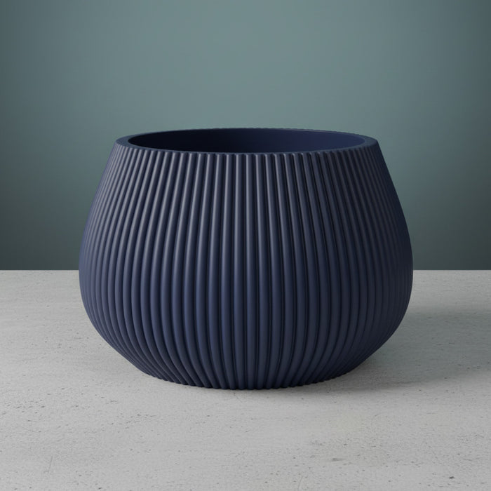 Ribbed Planter – Modern Fluted Plant Pot with Drainage "Rivon"