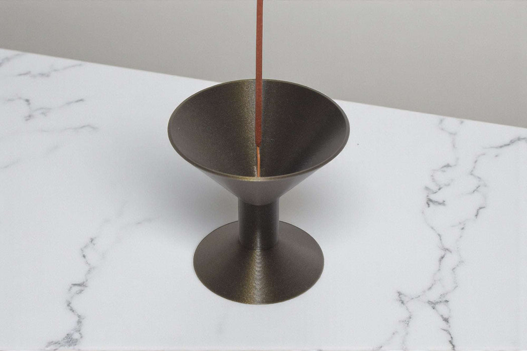 Vertical incense holder "Seren" – 3D printed incense stick burner with ash catcher tray, modern incense decor, minimalist altar accessory