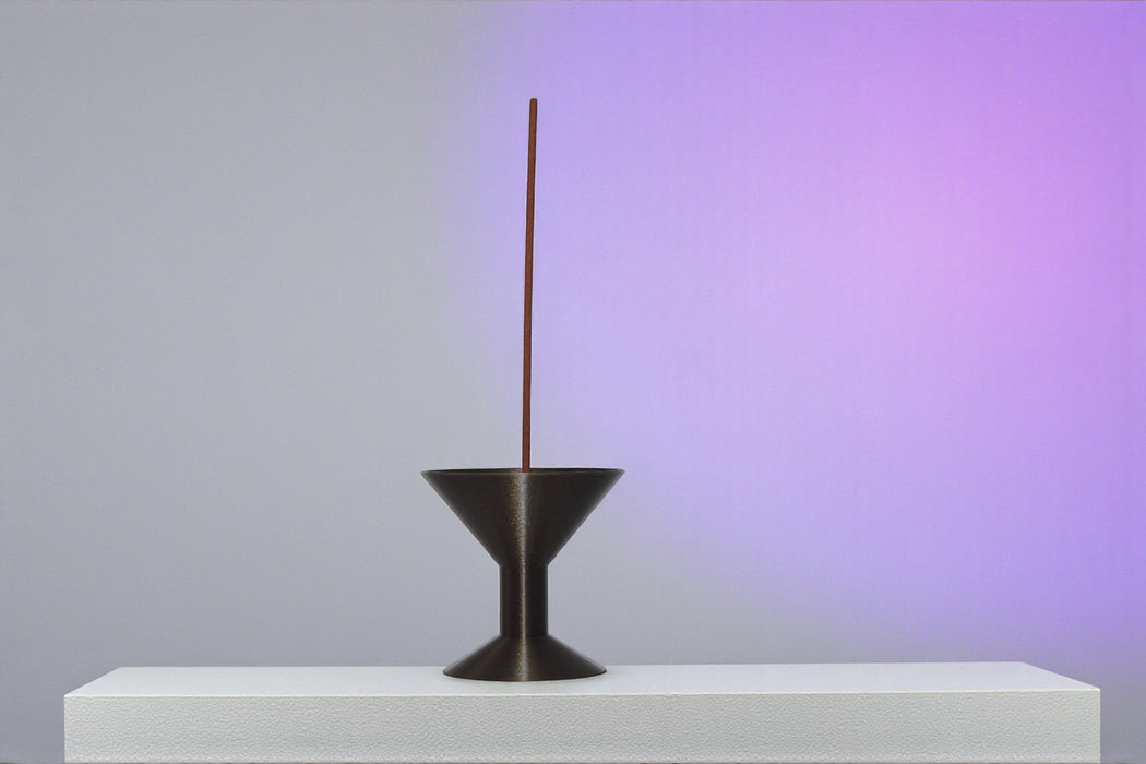 Vertical incense holder "Seren" – 3D printed incense stick burner with ash catcher tray, modern incense decor, minimalist altar accessory
