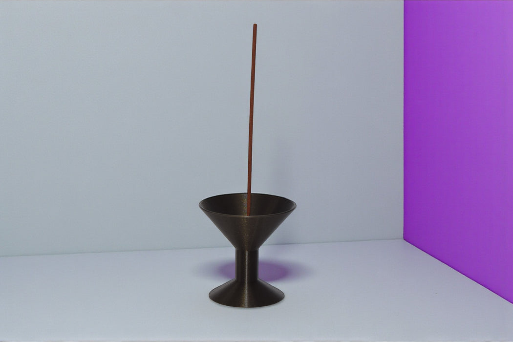 Vertical incense holder "Seren" – 3D printed incense stick burner with ash catcher tray, modern incense decor, minimalist altar accessory