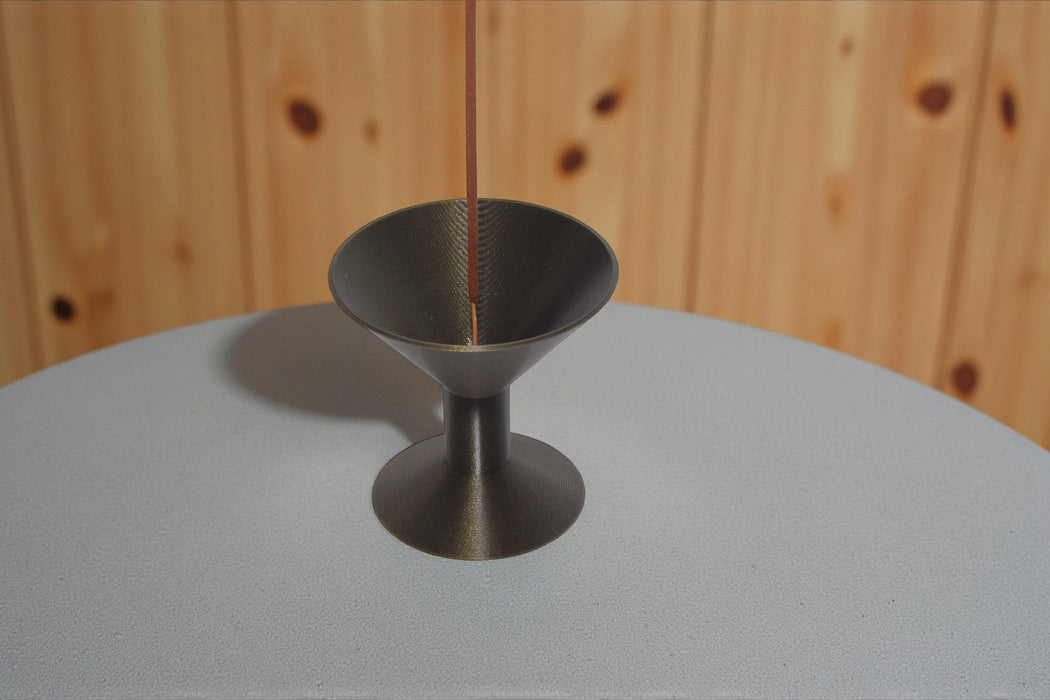 Vertical incense holder "Seren" – 3D printed incense stick burner with ash catcher tray, modern incense decor, minimalist altar accessory