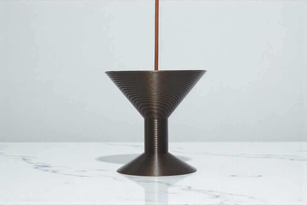 Vertical incense holder "Seren" – 3D printed incense stick burner with ash catcher tray, modern incense decor, minimalist altar accessory