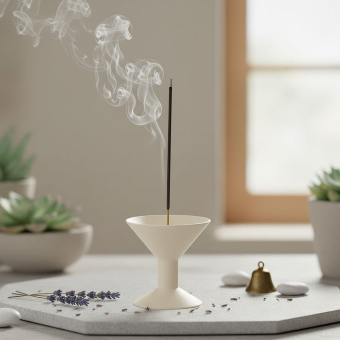 Vertical incense holder "Seren" – 3D printed incense stick burner with ash catcher tray