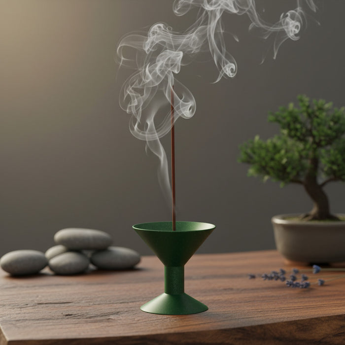 Vertical incense holder "Seren" – 3D printed incense stick burner with ash catcher tray