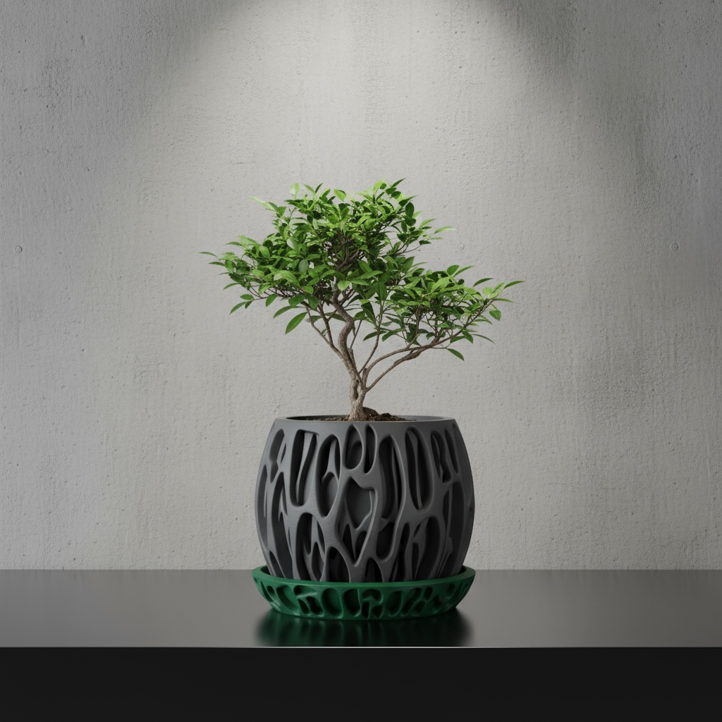Slime woven texture indoor planter, product view 1
