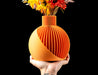 Solen sculptural ribbed vase for flowers, front view