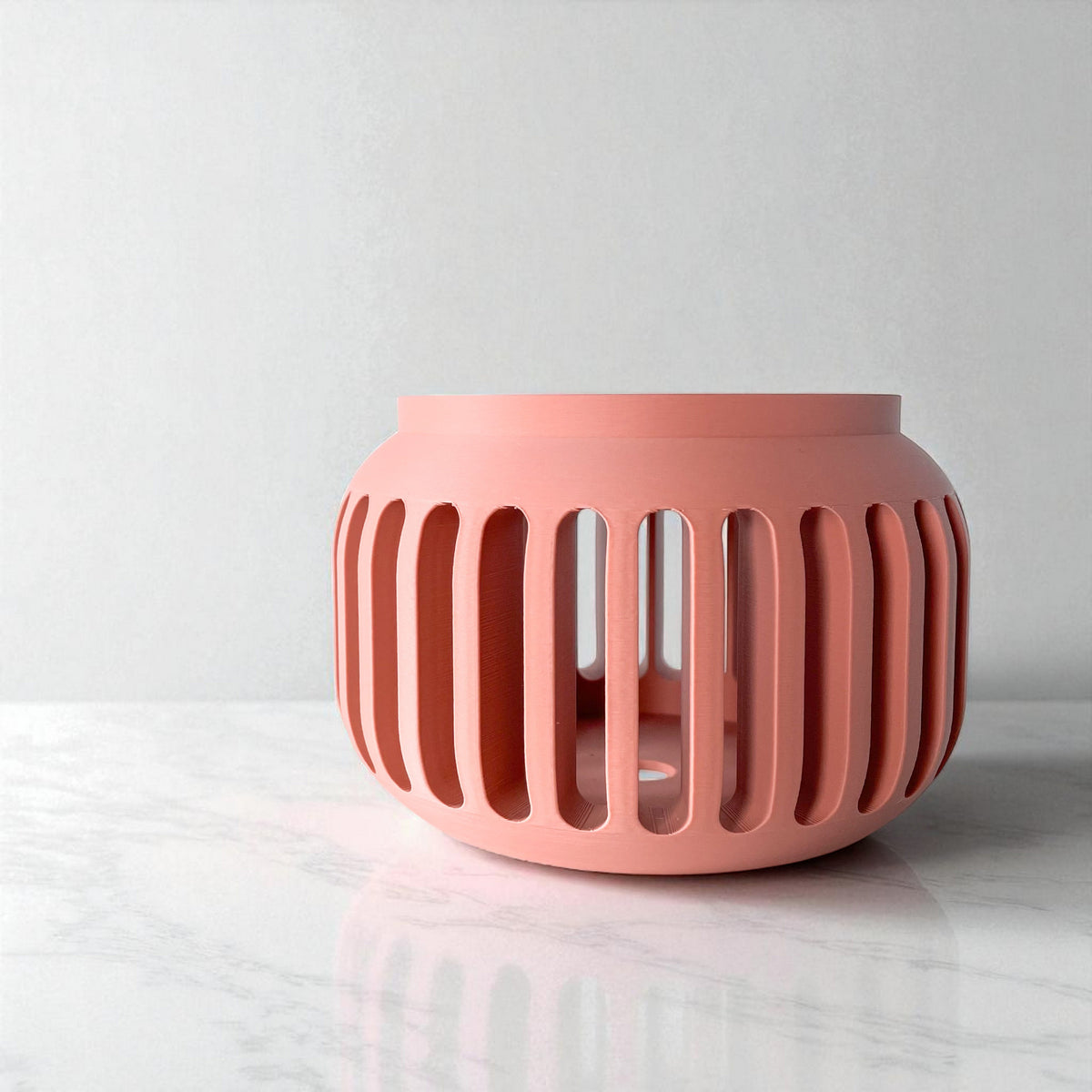 Noxi terracotta-inspired open slats ventilated orchid pot, openwork detail