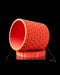 Tile planter angled view showing round opening and woven tile texture