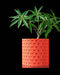 Tile cylindrical textured planter styled with indoor plant