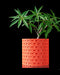 Tile cylindrical textured planter styled with indoor plant