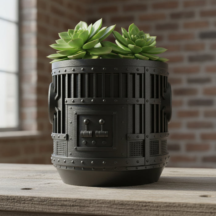 Industrial 3D Printed Planter Pot "Titan" with Drainage