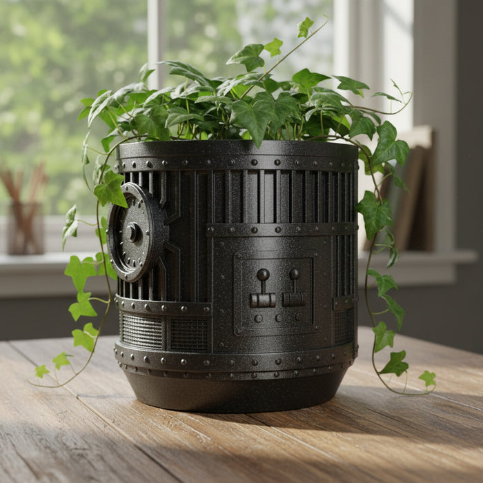 Industrial 3D Printed Planter Pot "Titan" with Drainage