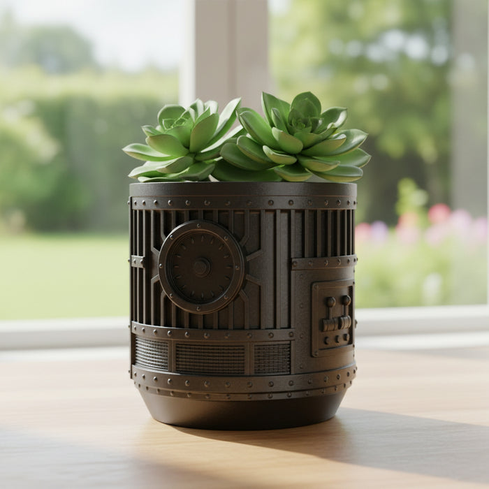 Industrial 3D Printed Planter Pot "Titan" with Drainage