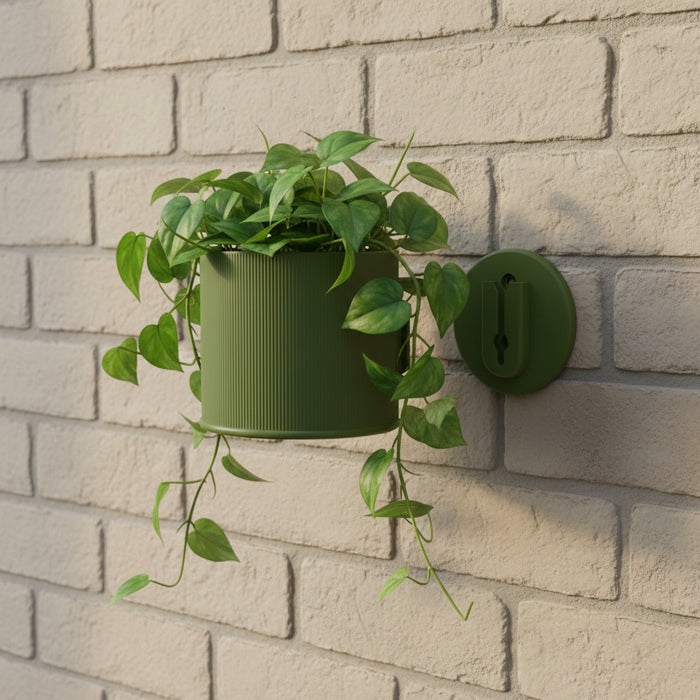 Modern Wall Planter “Tori” with Vertical Ribbed Texture