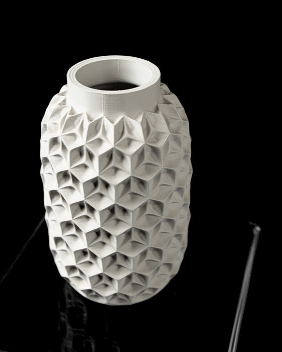 Trihex vase angled top view showing circular opening