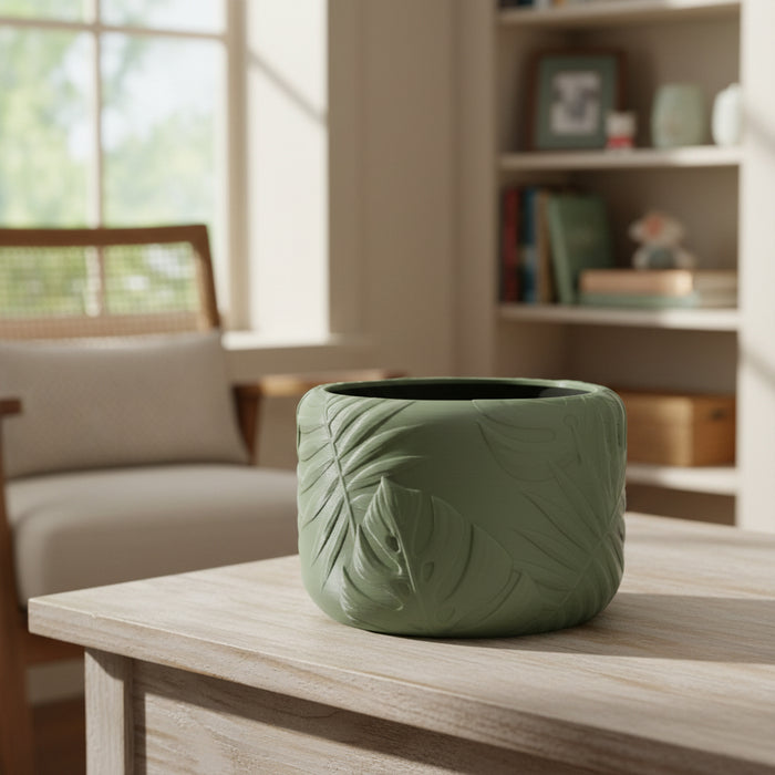 Planter Pot "Tropica" – 3D Printed Decorative Plant Pot with Drainage Options