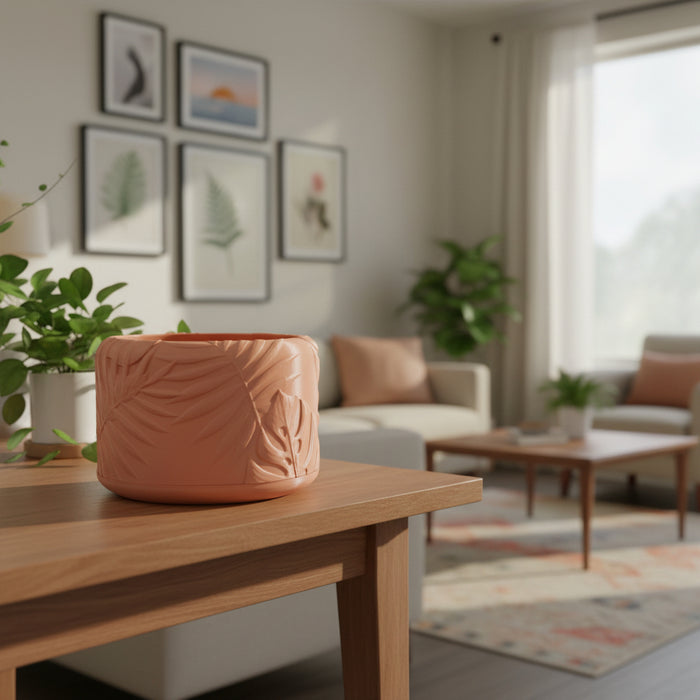 Planter Pot "Tropica" – 3D Printed Decorative Plant Pot with Drainage Options