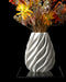 Twisted fluted vase styled with dried flowers