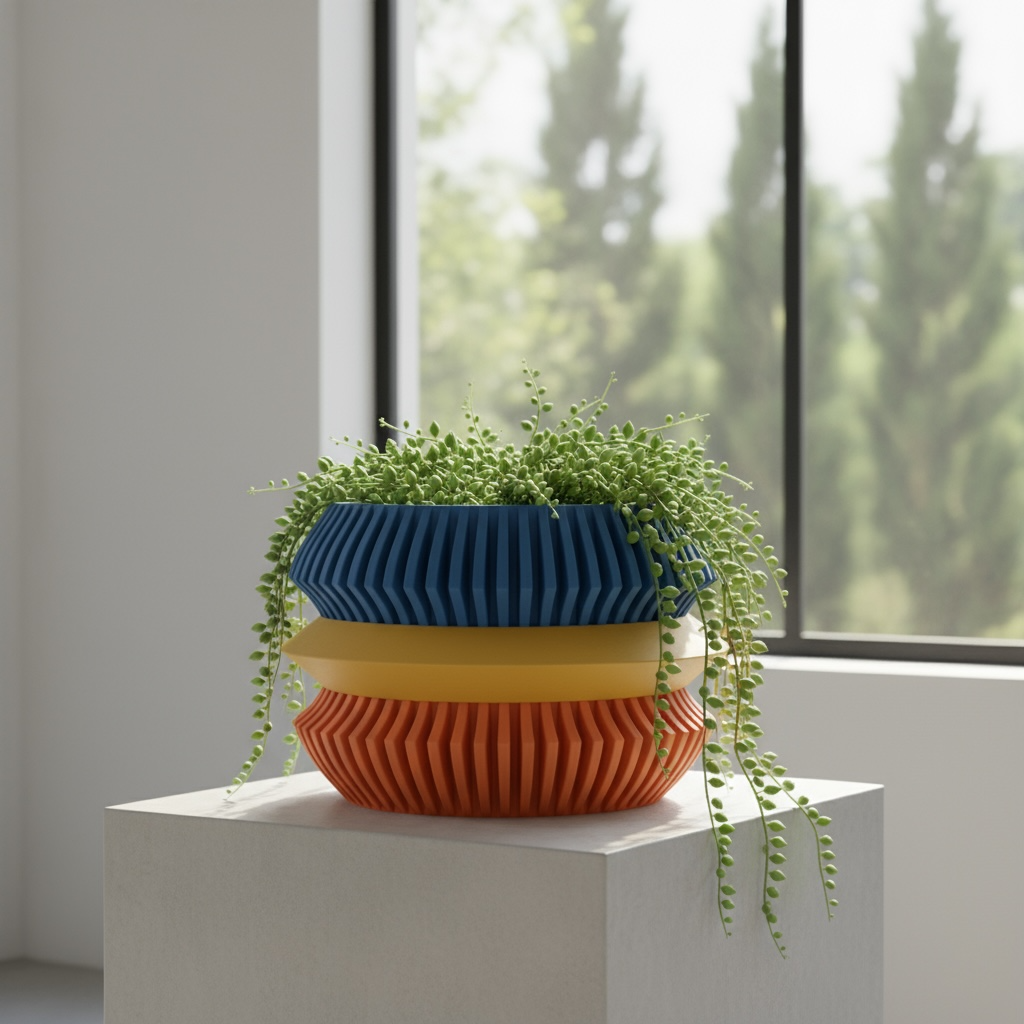 Uldol ribbed indoor planter, product view 11