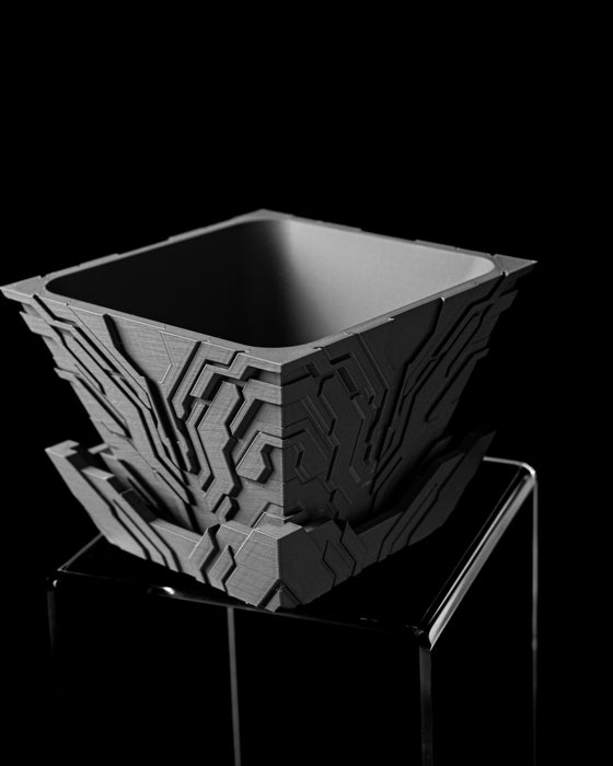 Uplink square planter angled view showing planting opening