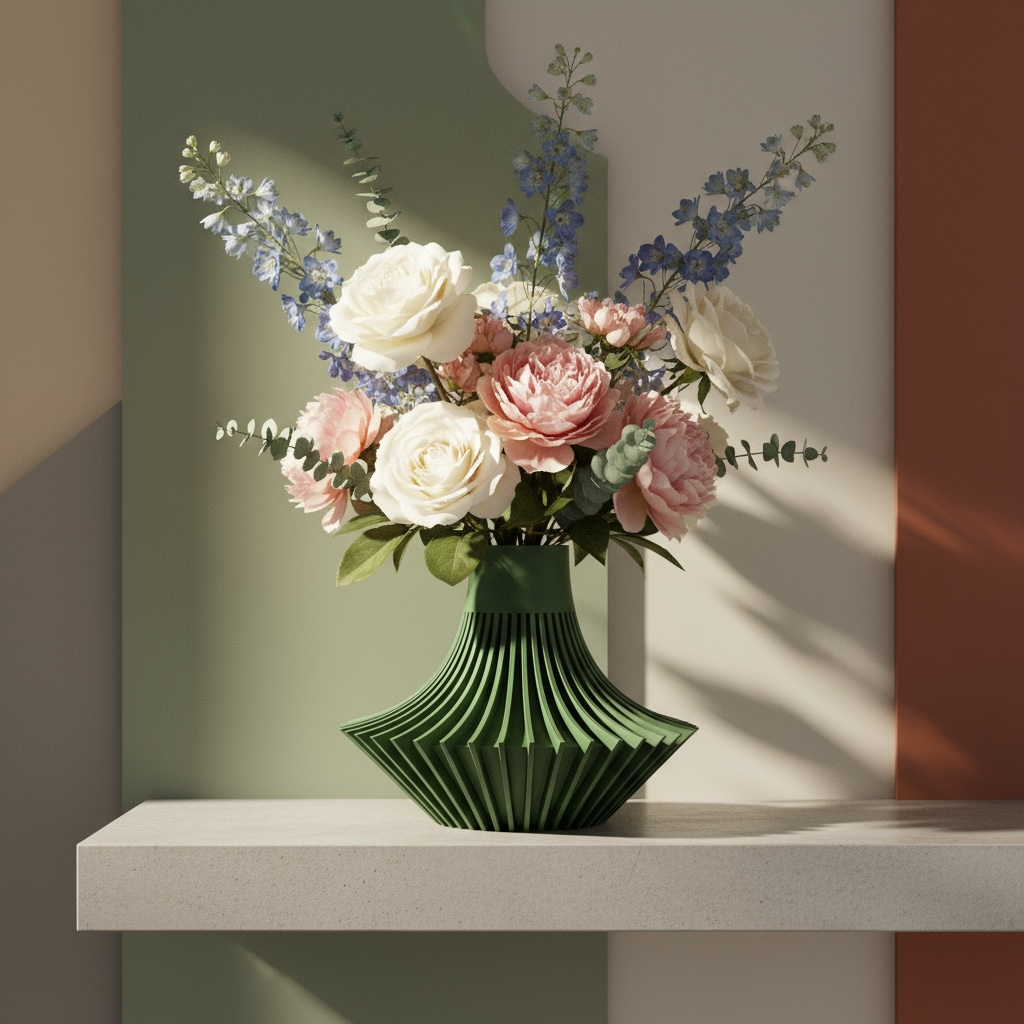 Yin ribbed vase for flowers, product view 3