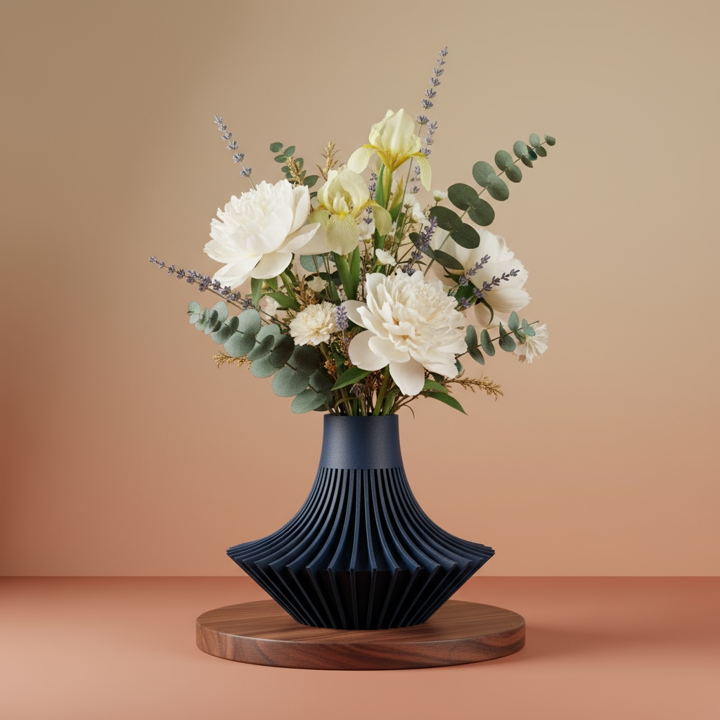 Yin ribbed vase for flowers, product view 4