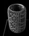 minimalistic black 3d printed flower vase with sleek cylindrical form and oval-shaped surface perforations, ideal for modern interiors and dried botanical arrangements, matte black vase with elegant vertical motif and organic geometric appeal, sculptural vase for decorative stems or curated compositions, flower vase combining form and utility, vase dried flowers, vases for flowers, home office decor, ikebana vase, modern vase, aesthetic black vase