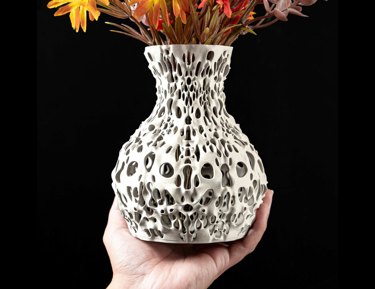 Spotted short wide vase for flowers, product view 1