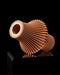 Vela sculptural vase showing circular opening and radiating ribs