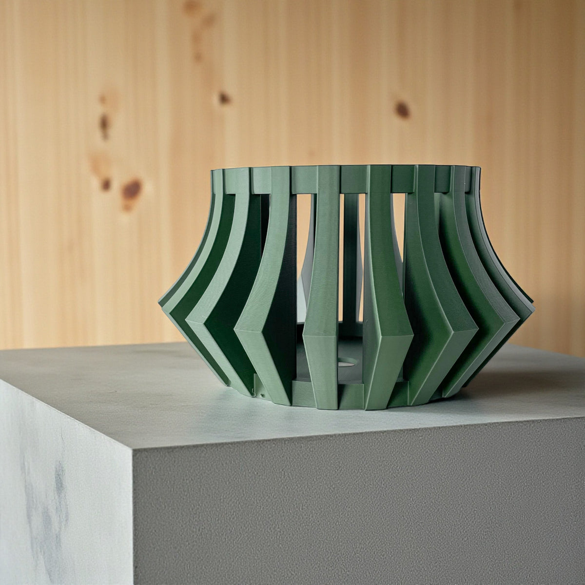 Veria sculptural openwork ventilated orchid pot, side view