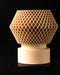 Veyra sculptural lattice planter on cylindrical pedestal, front view