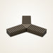 One dark brown Trivio Y-shaped ASA plant pot foot with three ribbed arms on a neutral background.