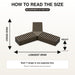 Measurement arrows defining longest span, cross span and height on one Trivio Y-shaped pot foot.