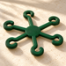 Close-up of the layered ASA surface and six open hooks of a green plant support
