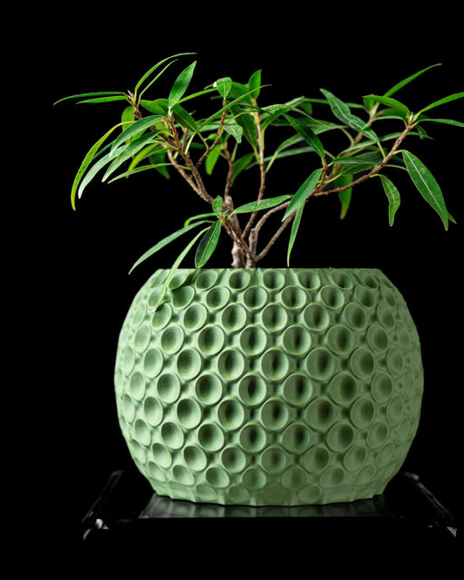 green bubble texture planter pot, unique planter design, flower pots, low planter pot, succulent pots, indoor planters, 3d printed planter, ornate flower pot, book plant pot, gifts for mom, planter pots unique, unique home decor, planter pot