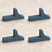 Four matching Canto ASA pot feet shown in the same orientation with curved outer supports and seven recessed grooves.
