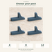Canto pot feet pack guide showing four matching feet and options of 4, 8 or 12 pieces in one size and color.