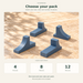 Pot feet available in packs of 4, 8 or 12 pieces, with one size and one color per pack.