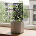 Viviero3d "Mosaic" black geometric plant trellis with climbing vines, 3D printed.