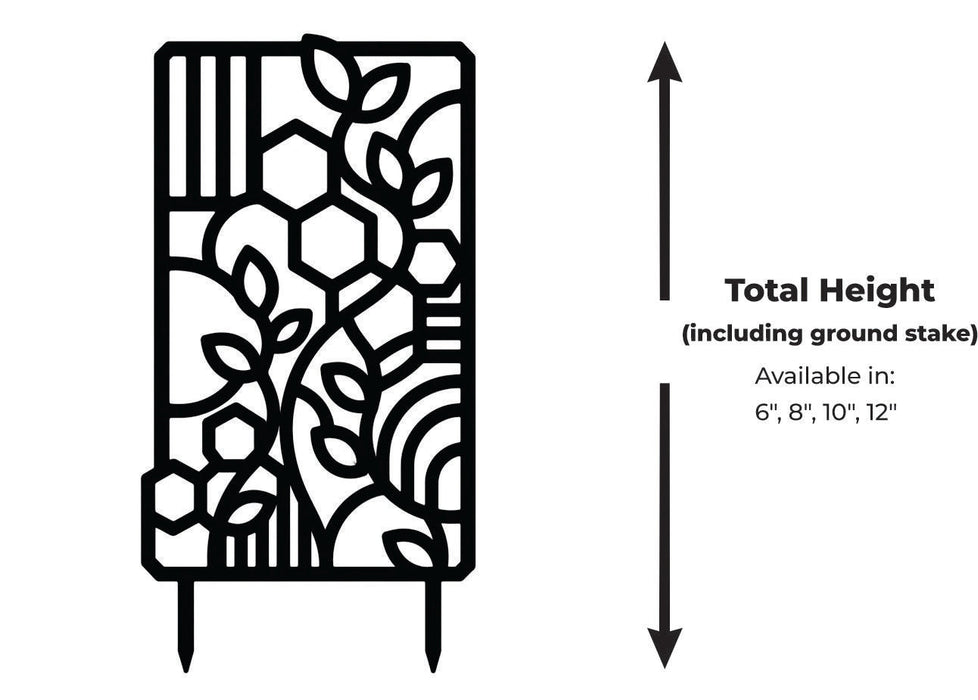 Viviero3d "Mosaic" plant trellis with geometric and vine patterns, available in multiple sizes and colors.
