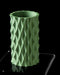 top view of green decorative vase with polygonal facets and thick rim, ideal for dried arrangements, modern vase, 3d printed vase, flower vase, home office decor, personalized vase, unique gift, aesthetic vase