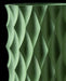 green decorative vase featuring faceted relief pattern, angled cut sides, thick-walled 3d printed modern vase, flower vase, vase for dried flowers, aesthetic vase, home office decor, unique gift, personalized vase