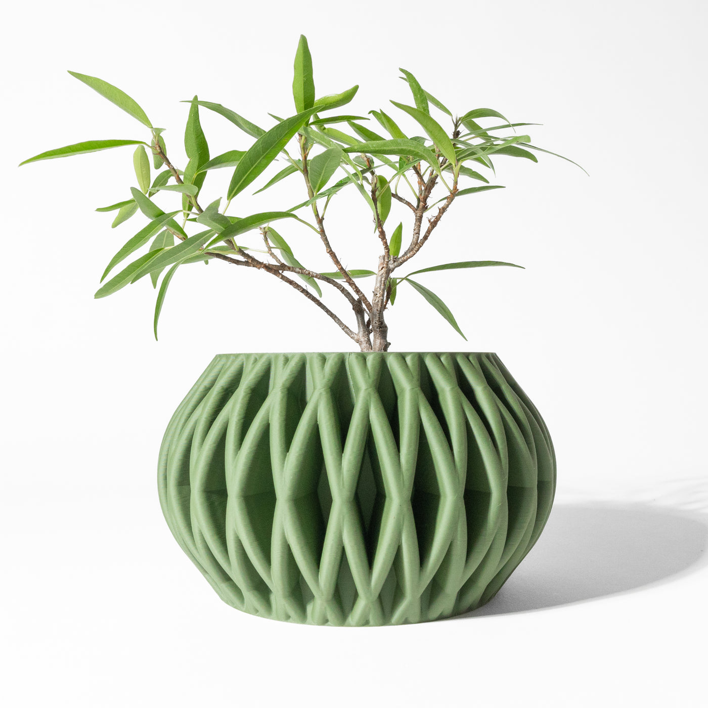 Maka woven texture indoor planter, product view 1