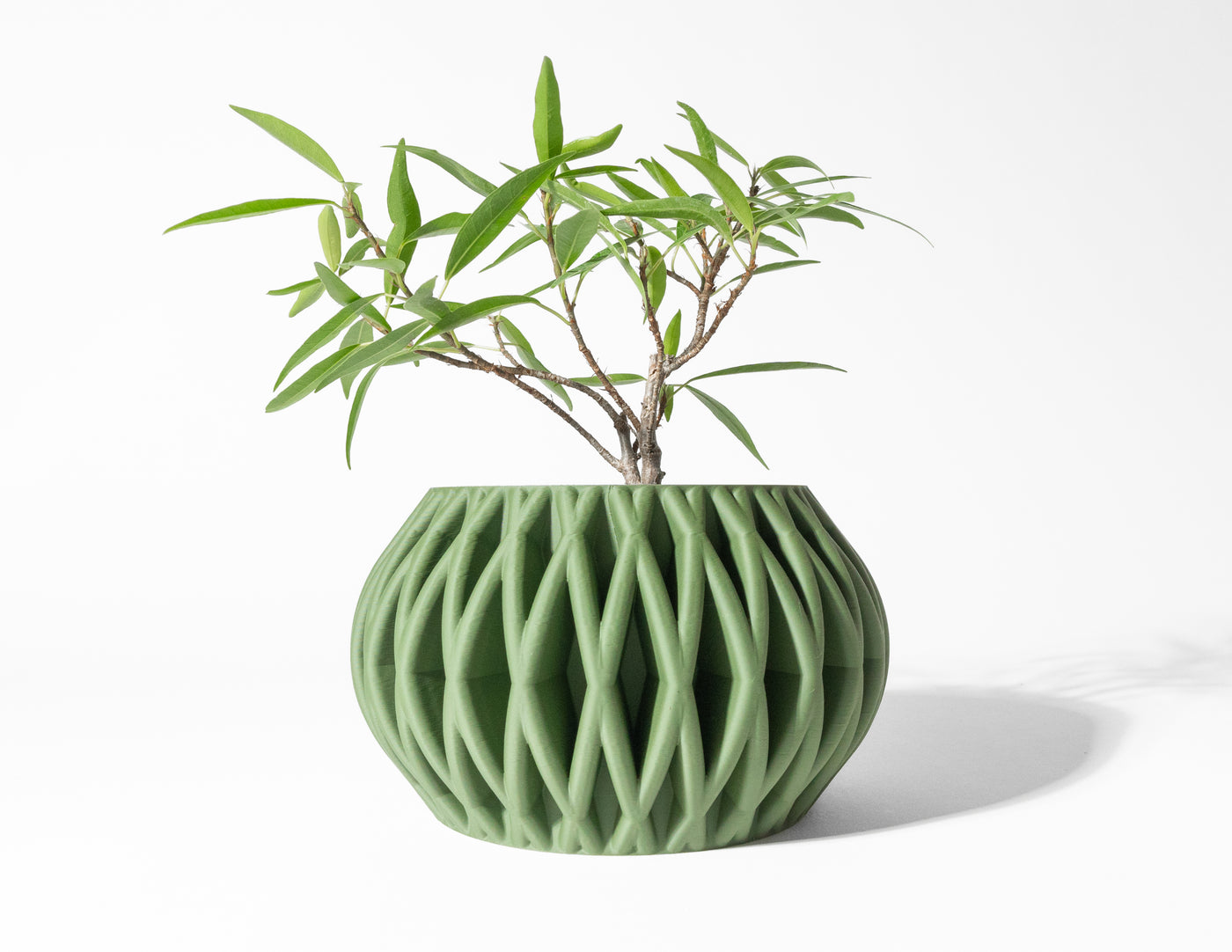 Maka woven texture indoor planter, product view 2