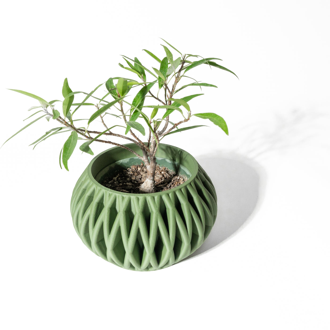 Maka woven texture indoor planter, product view 3