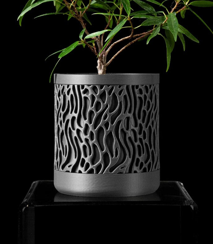 Front view of the Grove organic textured wall planter