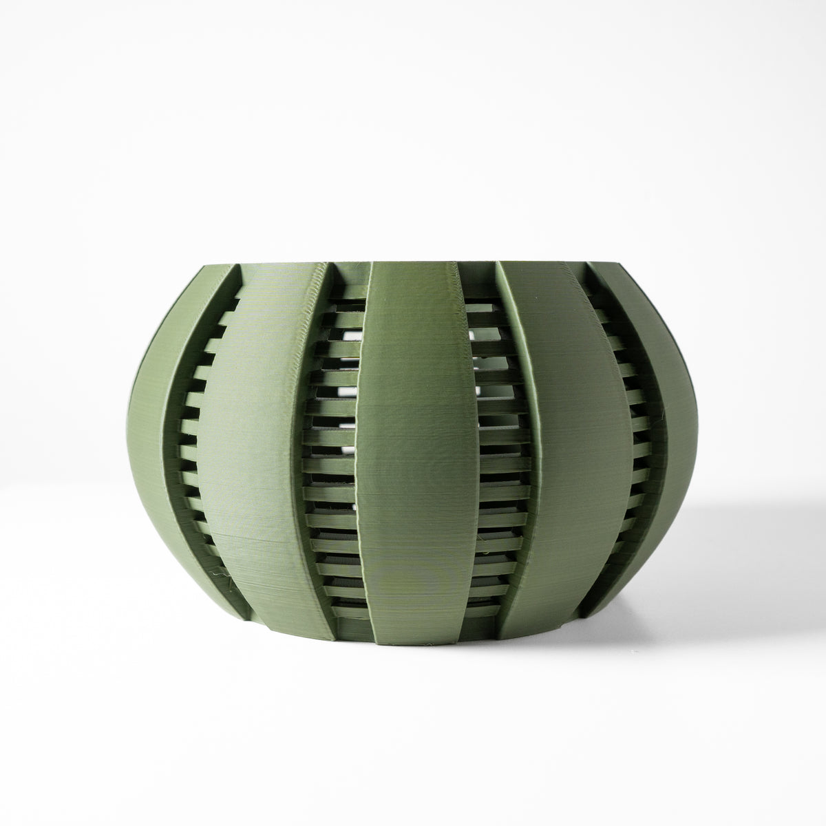 Arik curved open slats ventilated orchid pot, top opening view