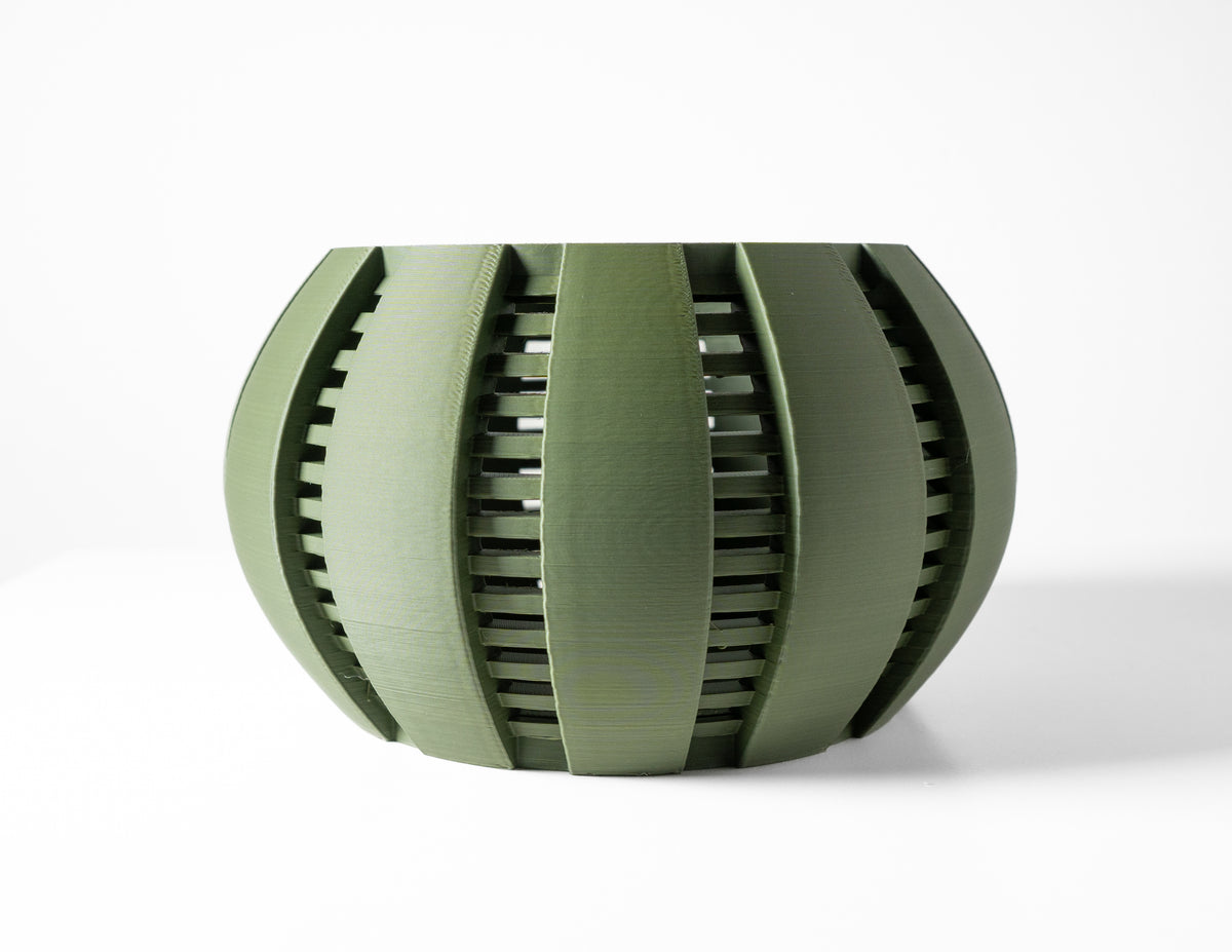 Arik curved open slats ventilated orchid pot, openwork detail