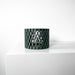 Sculptural orchid pot in dark green, designer planter with airflow-enhancing structure for orchids or succulents.