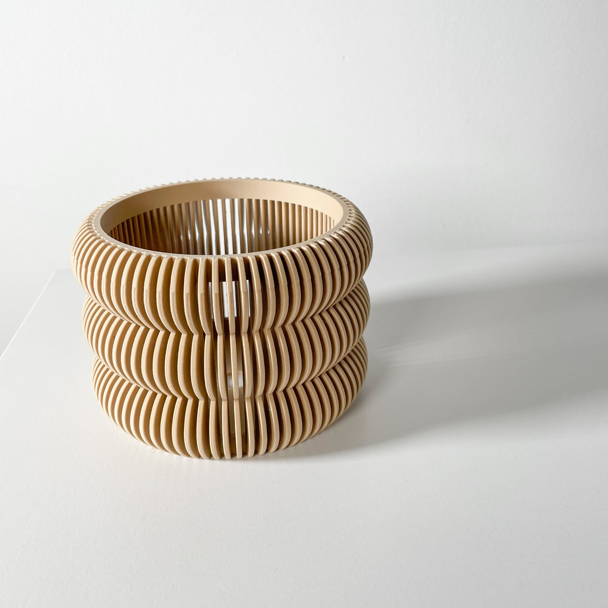 Kurga tiered vertical slats ventilated orchid pot, openwork detail
